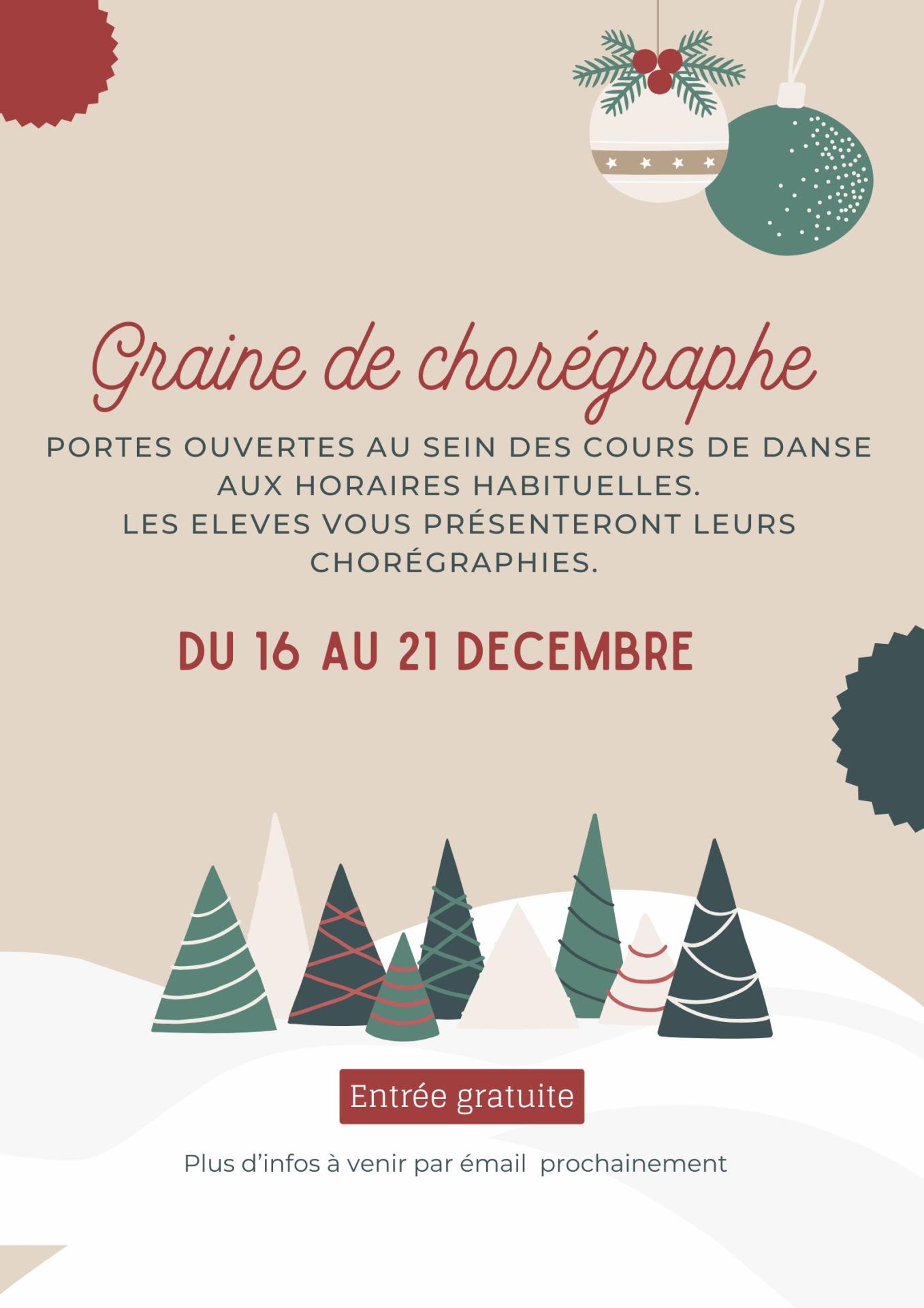 Beige blanc vert illustratif spectacle de noel affiche